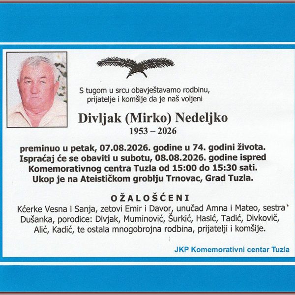 Nedeljko Divljak, in memoriam