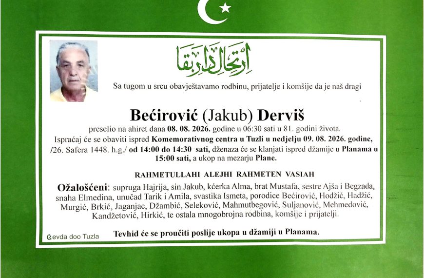 In memoriam, Dervis Becirovic