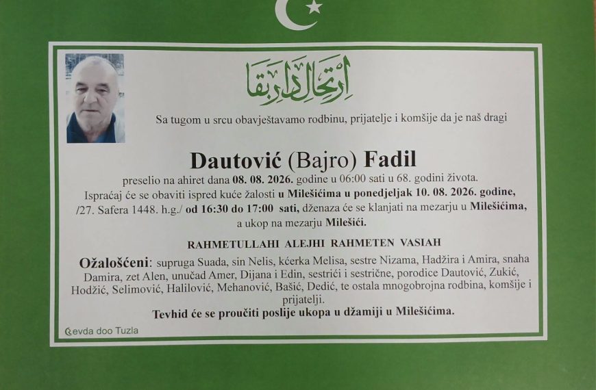 In memoriam, Fadil Dautovic