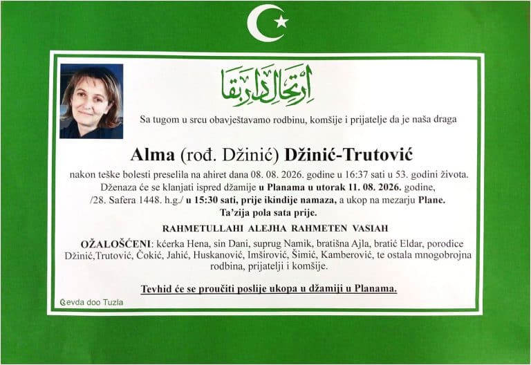 In memoriam, Alma Dzinic - Trutovic