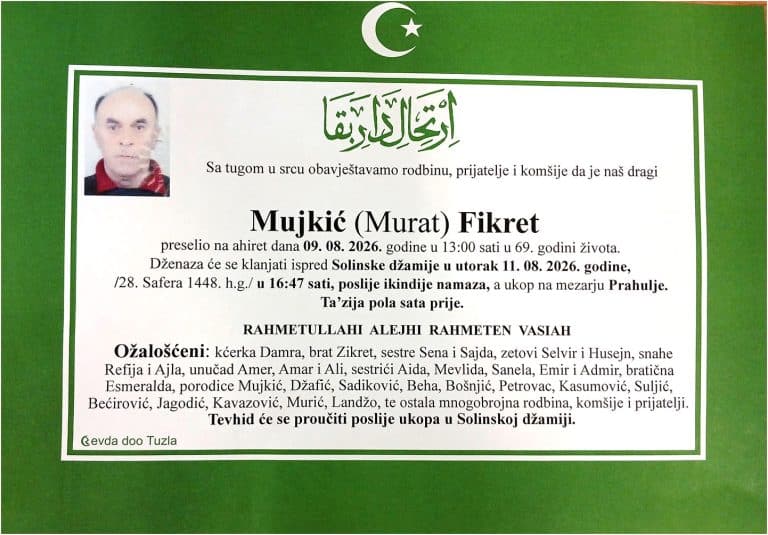 In memoriam, Fikret Mujkic