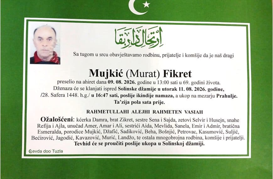 In memoriam, Fikret Mujkic