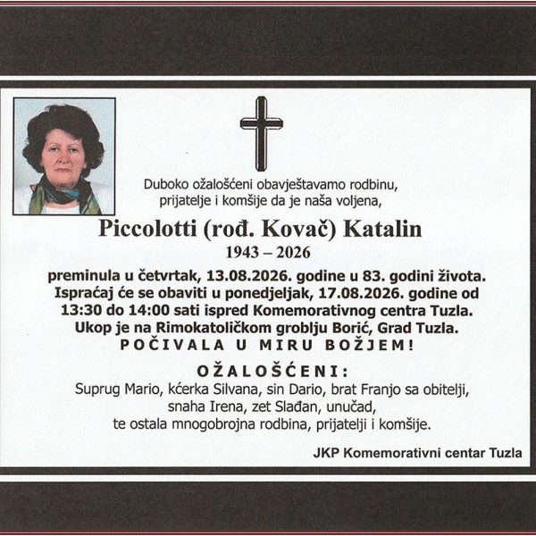In memoriam, Katalin Piccolotti