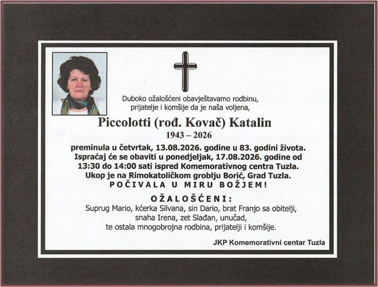 In memoriam, Katalin Piccolotti
