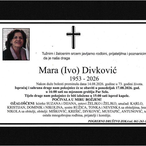 In memoriam, Mara Divkovic