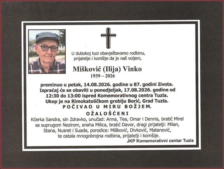 In memoriam, Vinko Miskovic