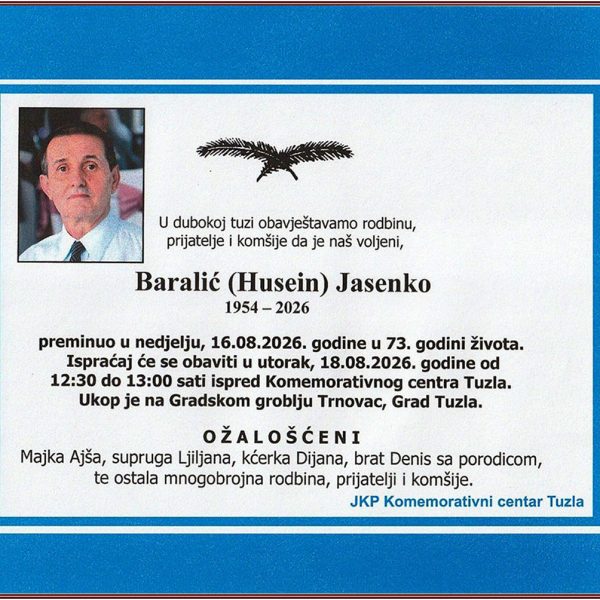 In memoriam, Jasenko Baralic