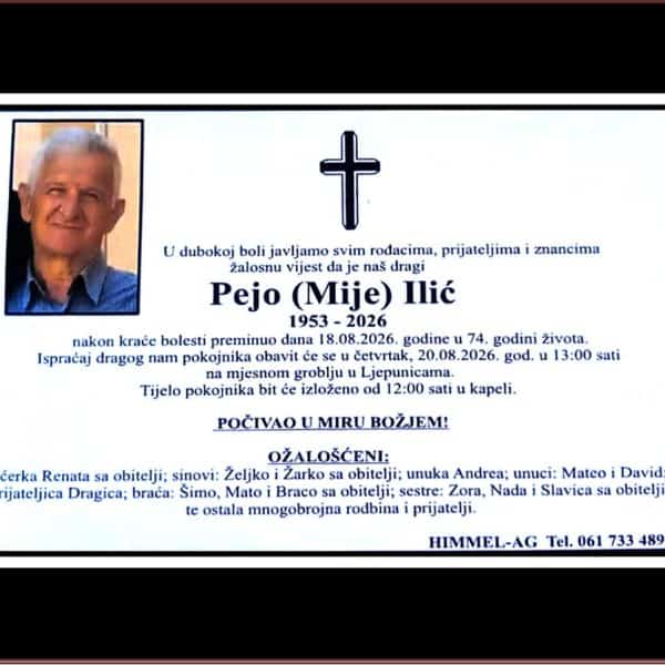 In memoriam, Pejo Ilic