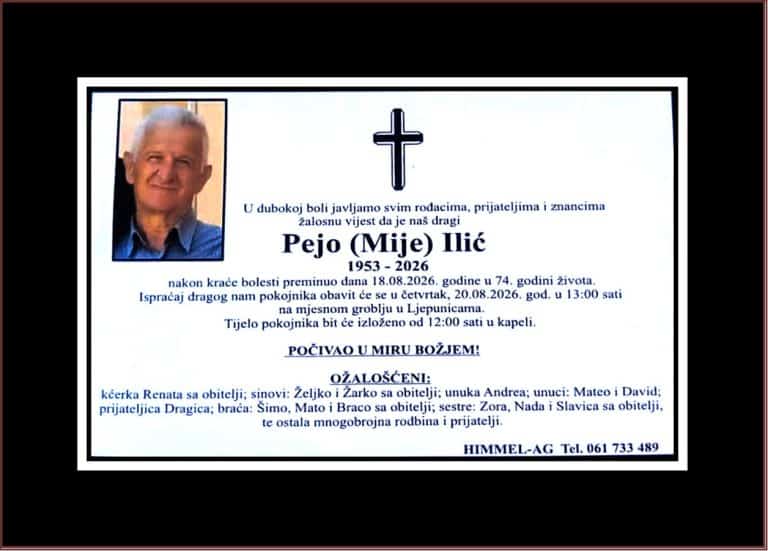 In memoriam, Pejo Ilic