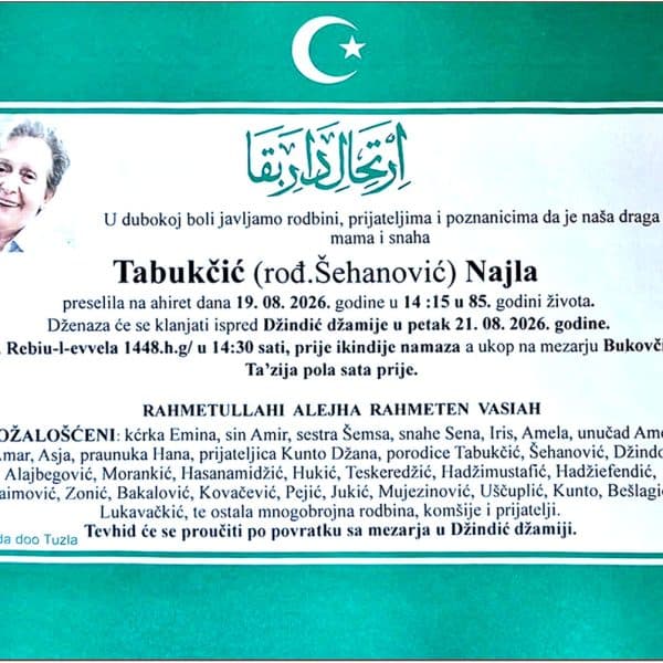 In memoriam, Najla Tabukcic