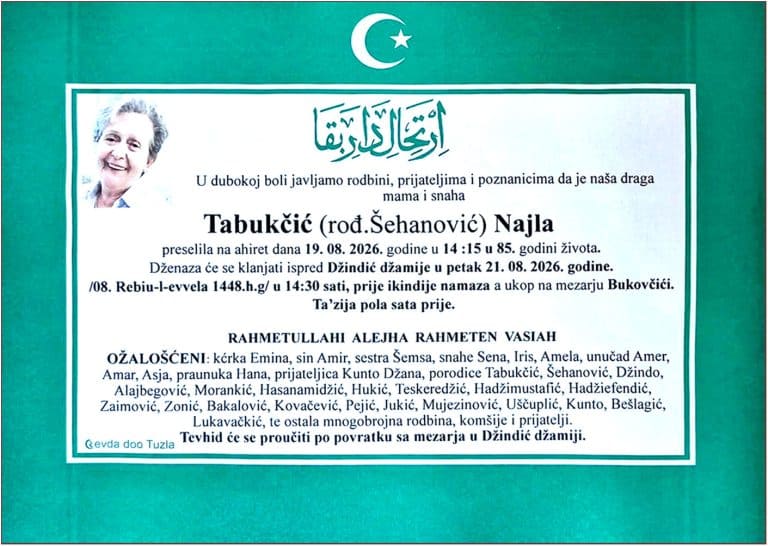 In memoriam, Najla Tabukcic