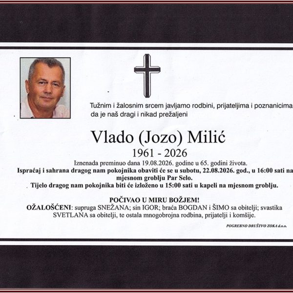 In memoriam, Vlado Milić