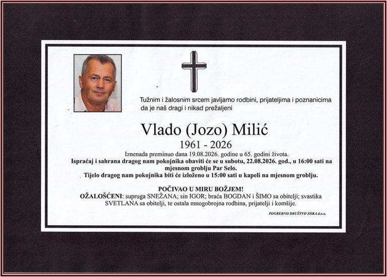 In memoriam, Vlado Milić