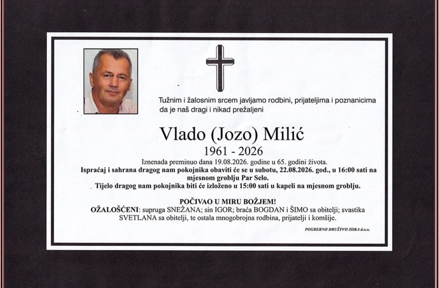 In memoriam, Vlado Milić
