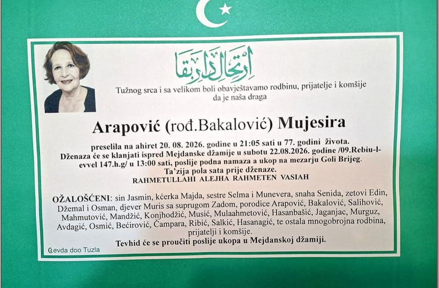 In memoriam, Mujesira Arapovic