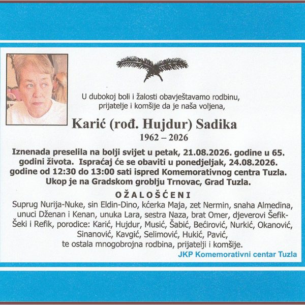 In memoriam, Sadika Karic