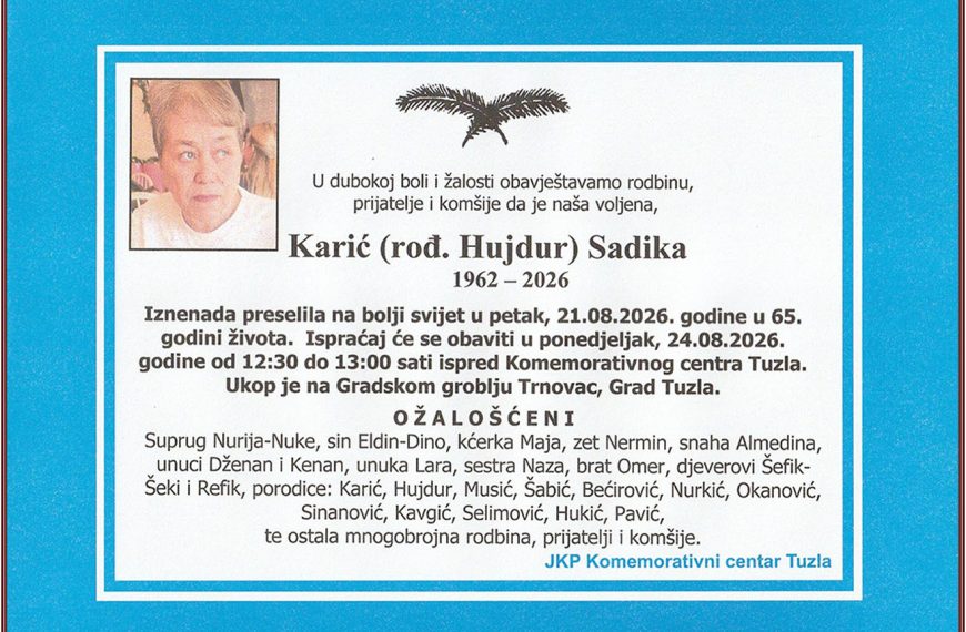In memoriam, Sadika Karic