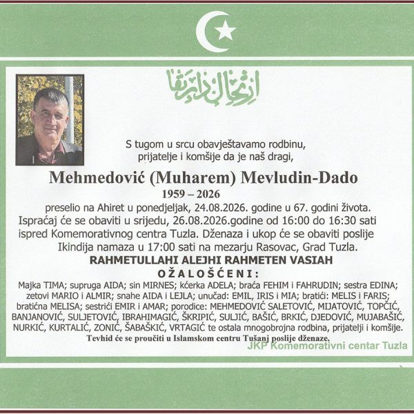 Inn memoriam, Mevludin Mehmedovic
