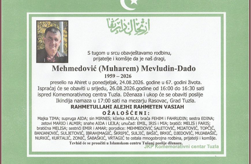 Inn memoriam, Mevludin Mehmedovic