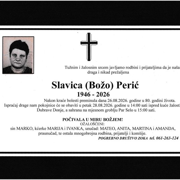 In memoriam, Slavica Peric