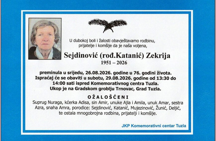 In memoriam, Zekrija Sejdinovic