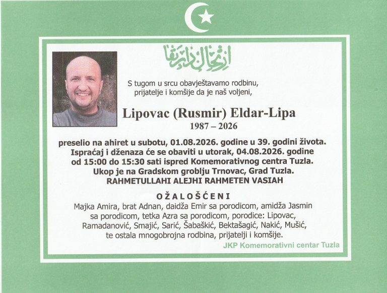 In memoriam, Eldar Lipovac