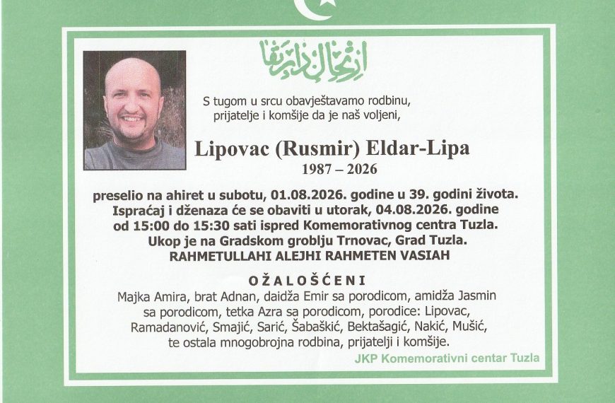 In memoriam, Eldar Lipovac