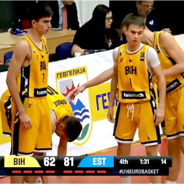 Kosarkaska U16 reprezentacija BiH poražena je u borbi za 3. mjesto od Estonije i time je zauzela 4. mjesto na EP-u