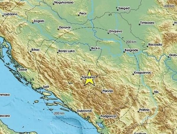 tri zemljotresa tokom protekle noci zatresla bih
