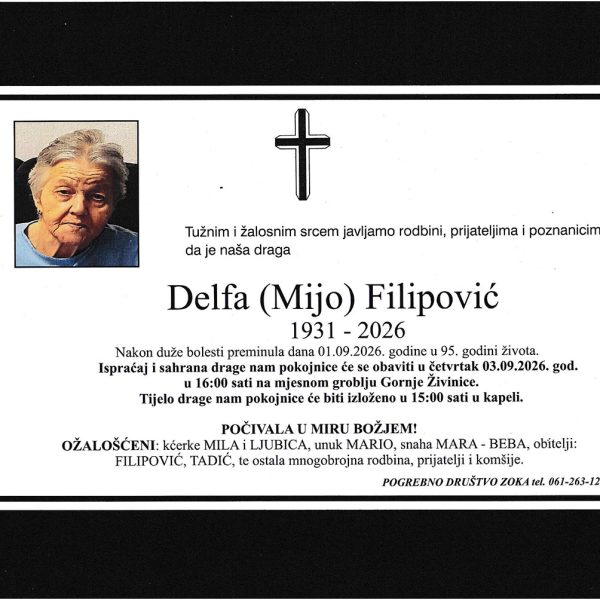 In memoriam, Delfa Filipovic