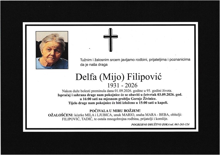 In memoriam, Delfa Filipovic