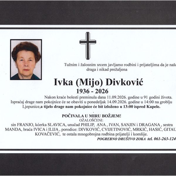 In memoriam, Ivk Divkovic