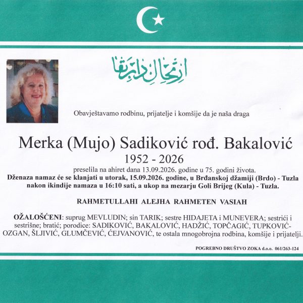 In memoriam, Merka Sadikovic