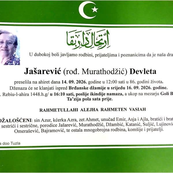 In memoriam, Devleta Jasarevic