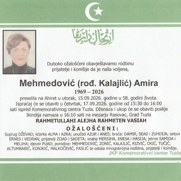 In memoriam, Mehmedovic