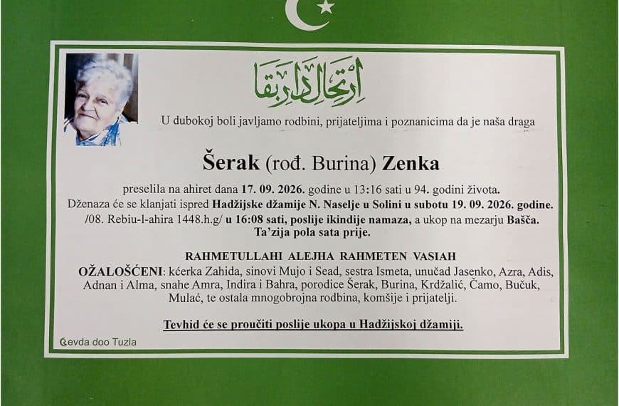 In memoriam, Zenka Serak