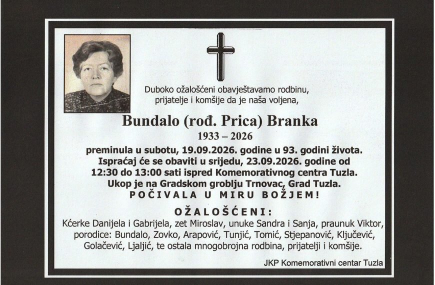 In memoriam, Branka Bundalo