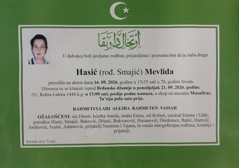 In memoriam, Mevlida Hasic