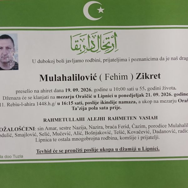 In memoriam, Zikret Mulahalilovic