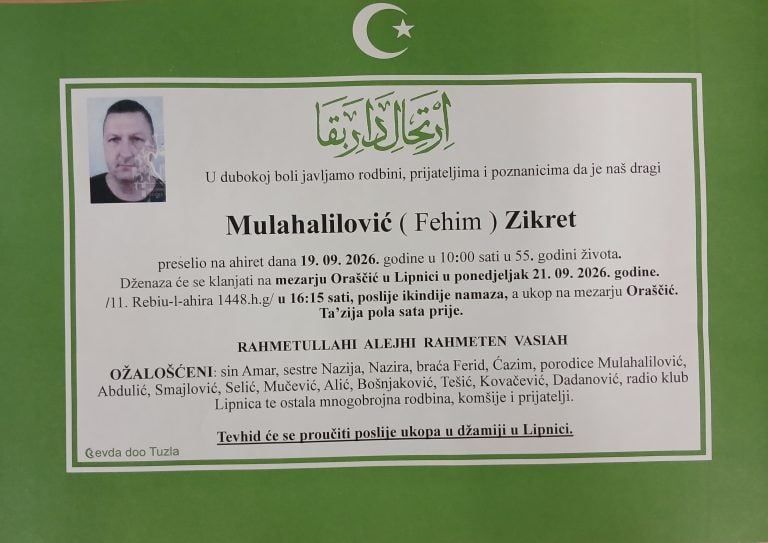In memoriam, Zikret Mulahalilovic