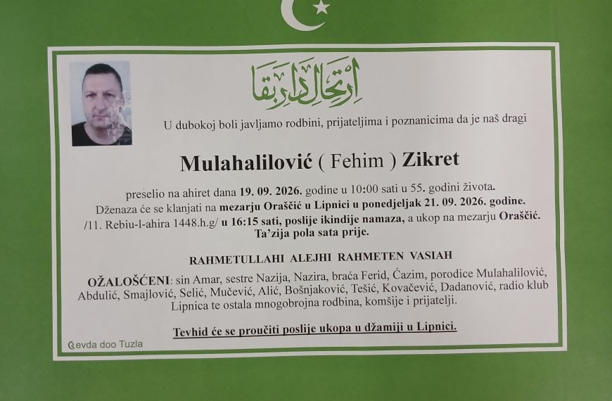 In memoriam, Zikret Mulahalilovic