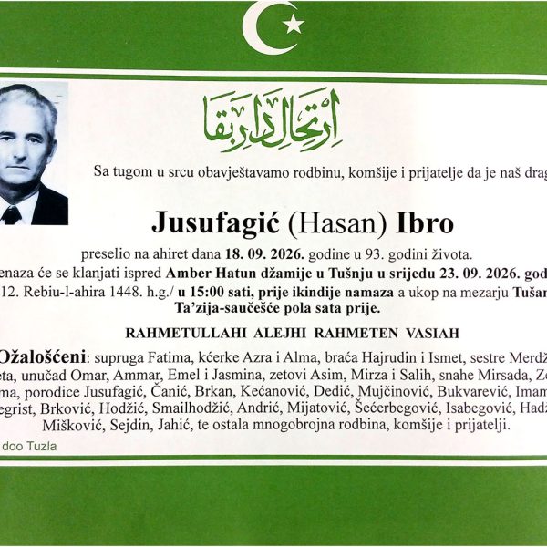 In memoriam, Ibro Jusufagic