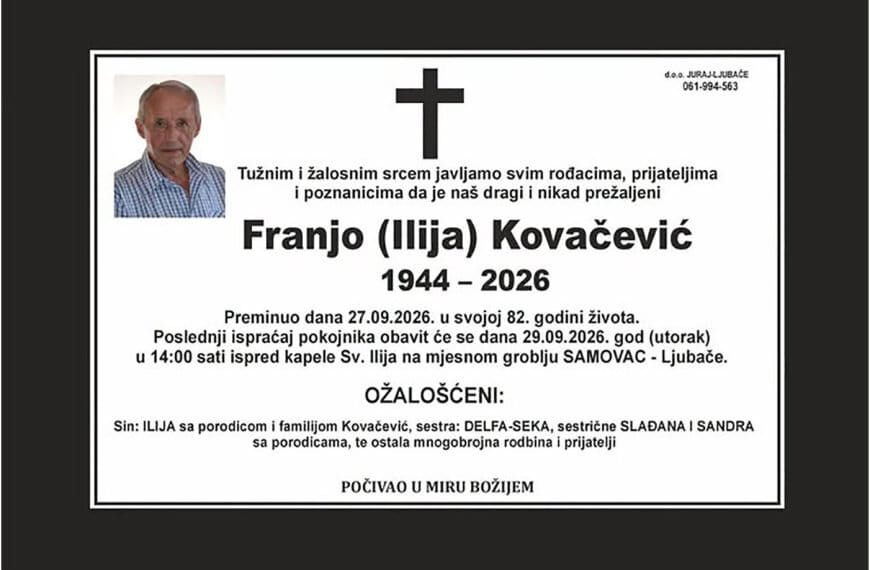 In memoriam, Franjo Kovacevic