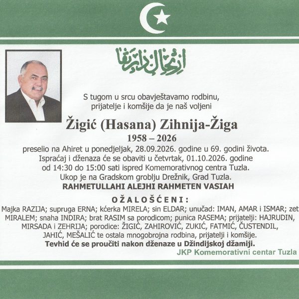 In memoriam, Zihnija Zigic