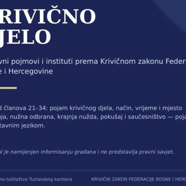 tuzilastvo tk pripremilo vodic za gradjane objasnjenoi neki od pravosudnih termina