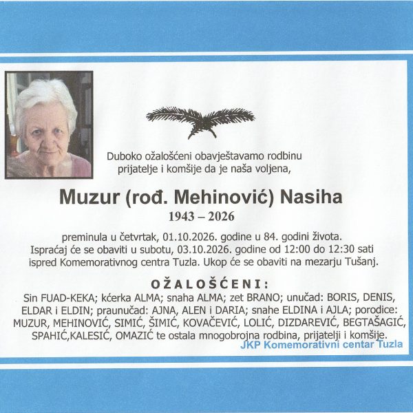 In memoriam, Nasiha Muzur