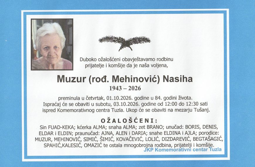 In memoriam, Nasiha Muzur