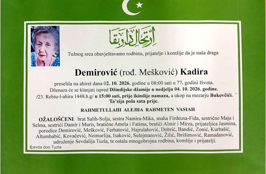 In memoriam, Kadira Demirovic