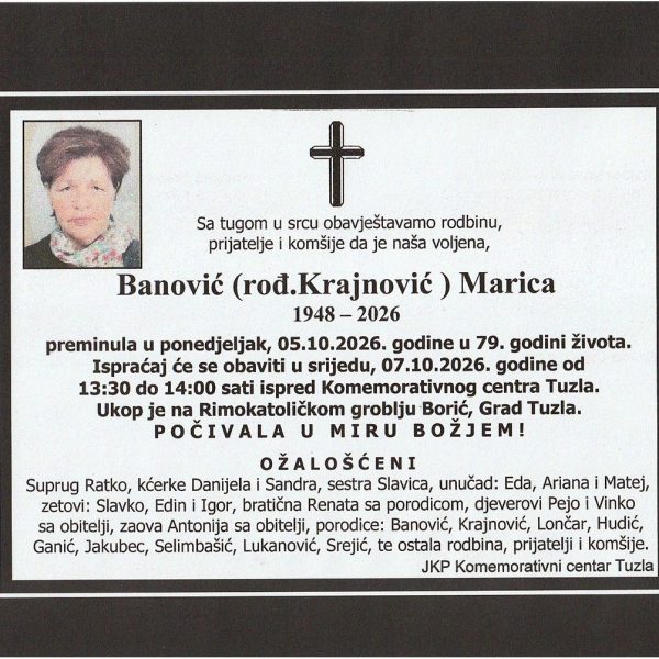 In memoriam, Marica Banovic