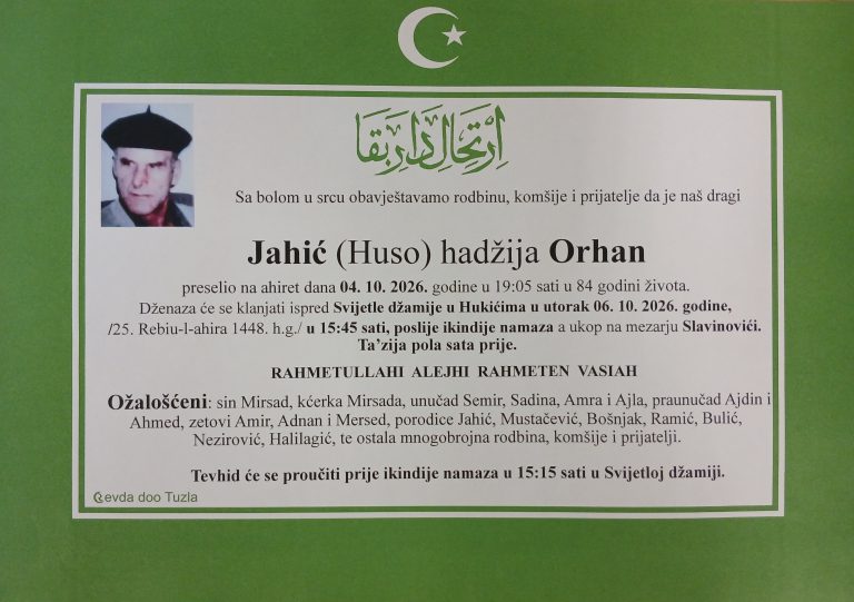 In memoriam, Orhan Jahic